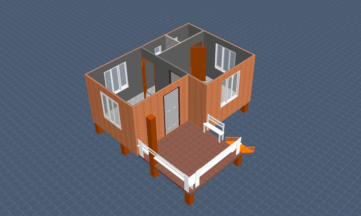 บ้านน็อคดาวน์ หลังนี้ ขนาด 4*6 เมตร พร้อมระเบียงหลังคาคุม ขนาด2*6เมตรเต็มหน้าบ้าน และระเบียงขนาด 2*3 เมตร