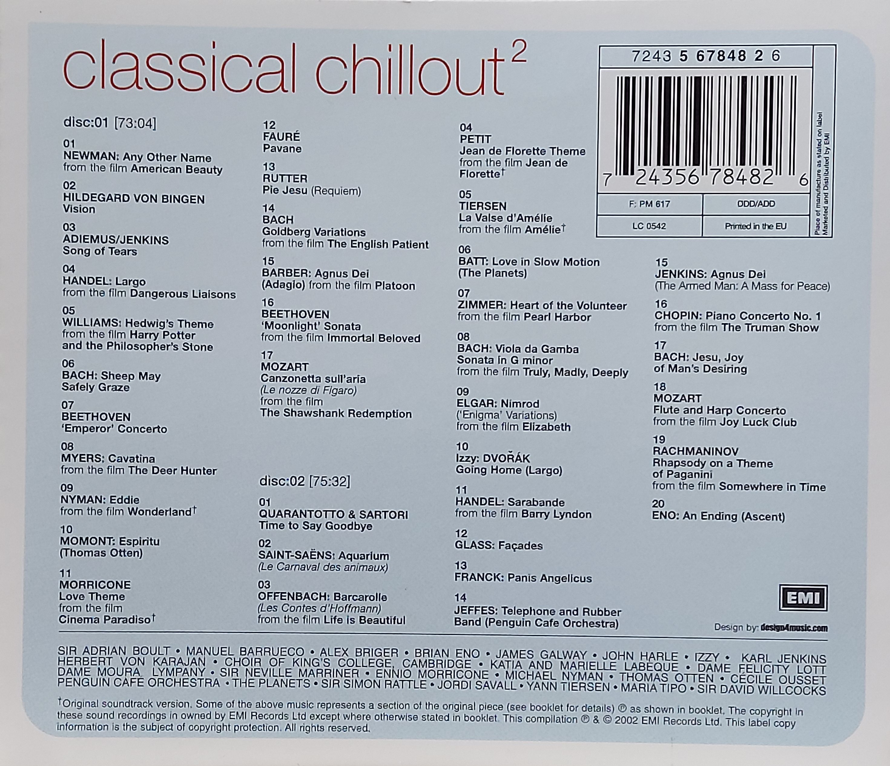 Used CD,Classical Chillout 2 (A+)(2CD)(Various Artists)(2002)(EU)