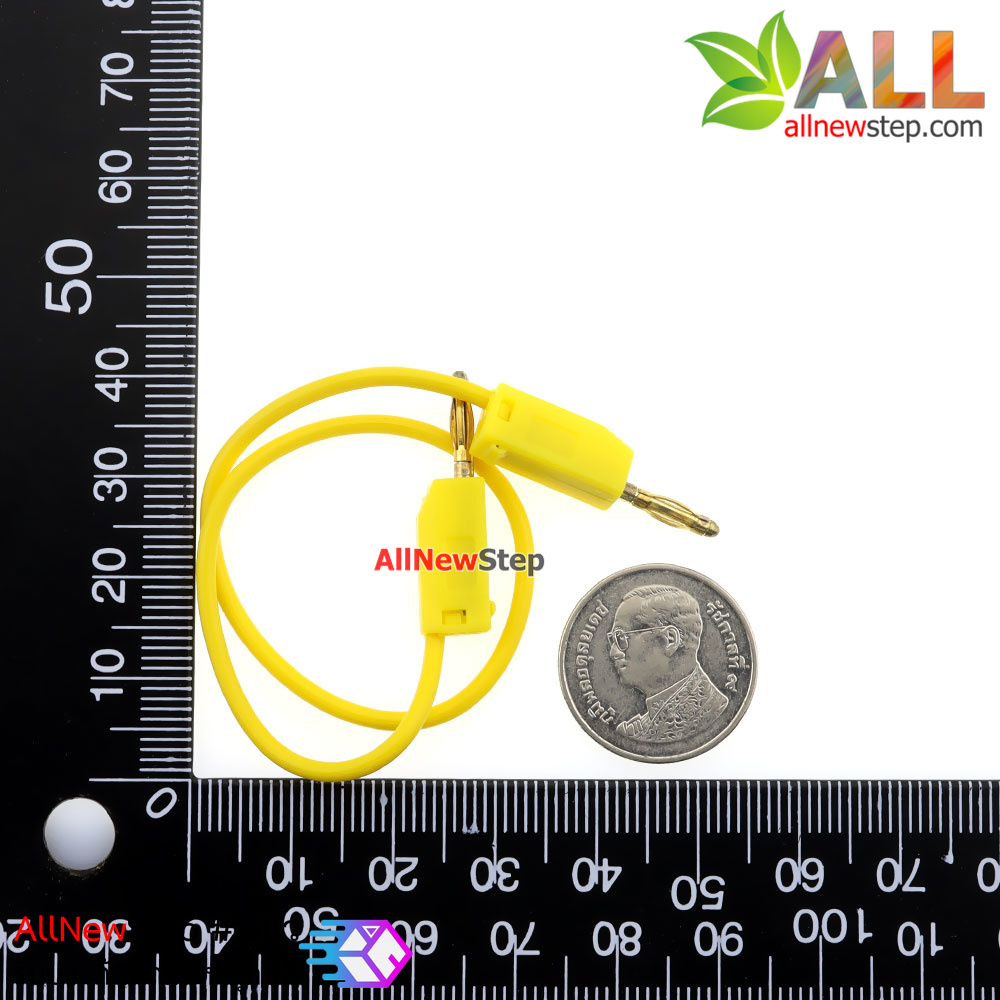 2mm Banana to Banana Jack Cable 30cm สีเหลือง