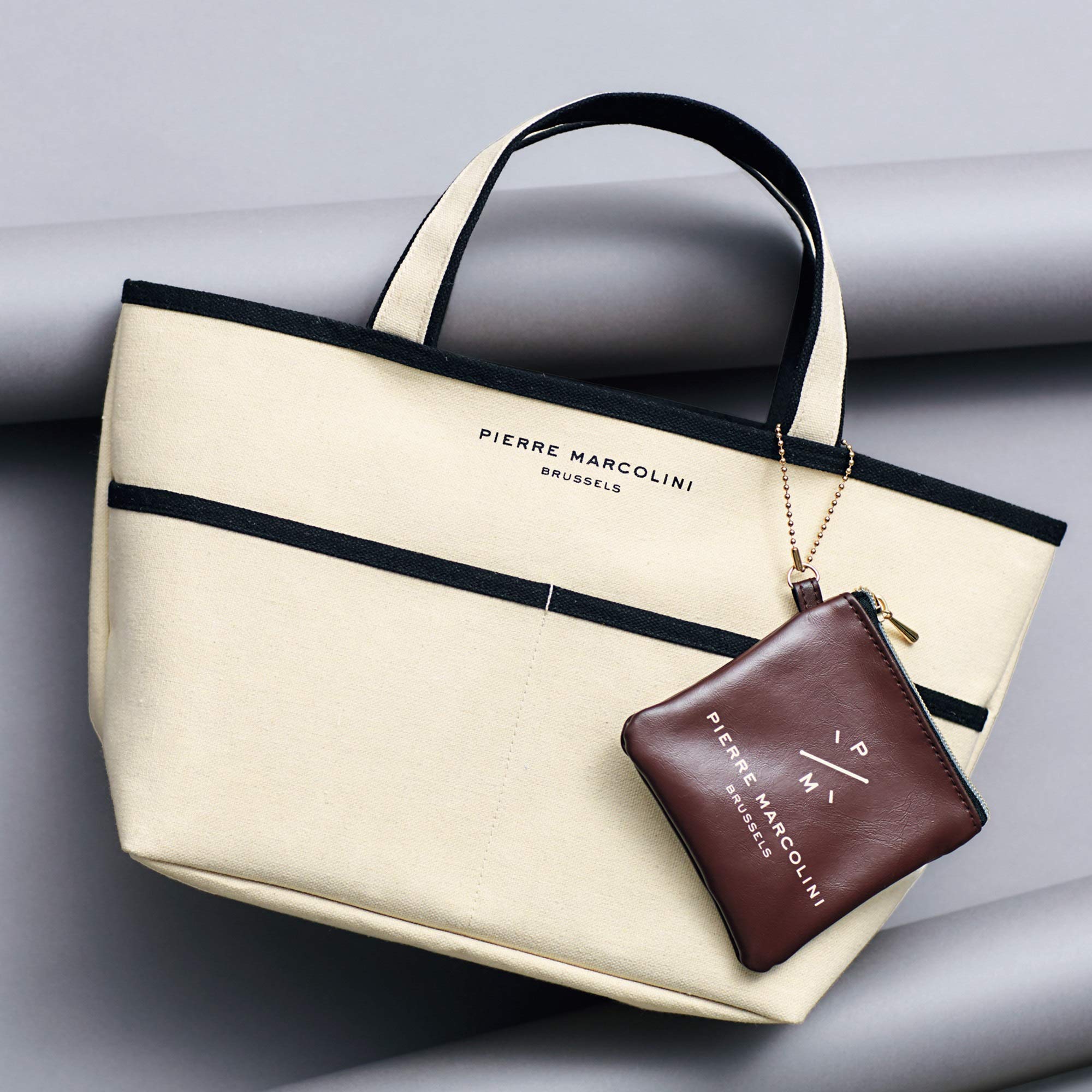 PIERRE MARCOLINI Boat Tote Bag & Pouch กระเป๋าถือ และ กระเป๋าห้อยใบเล็ก ของแบรนด์ช็อกโกแลตยอดนิยม Pierre MarcoLini