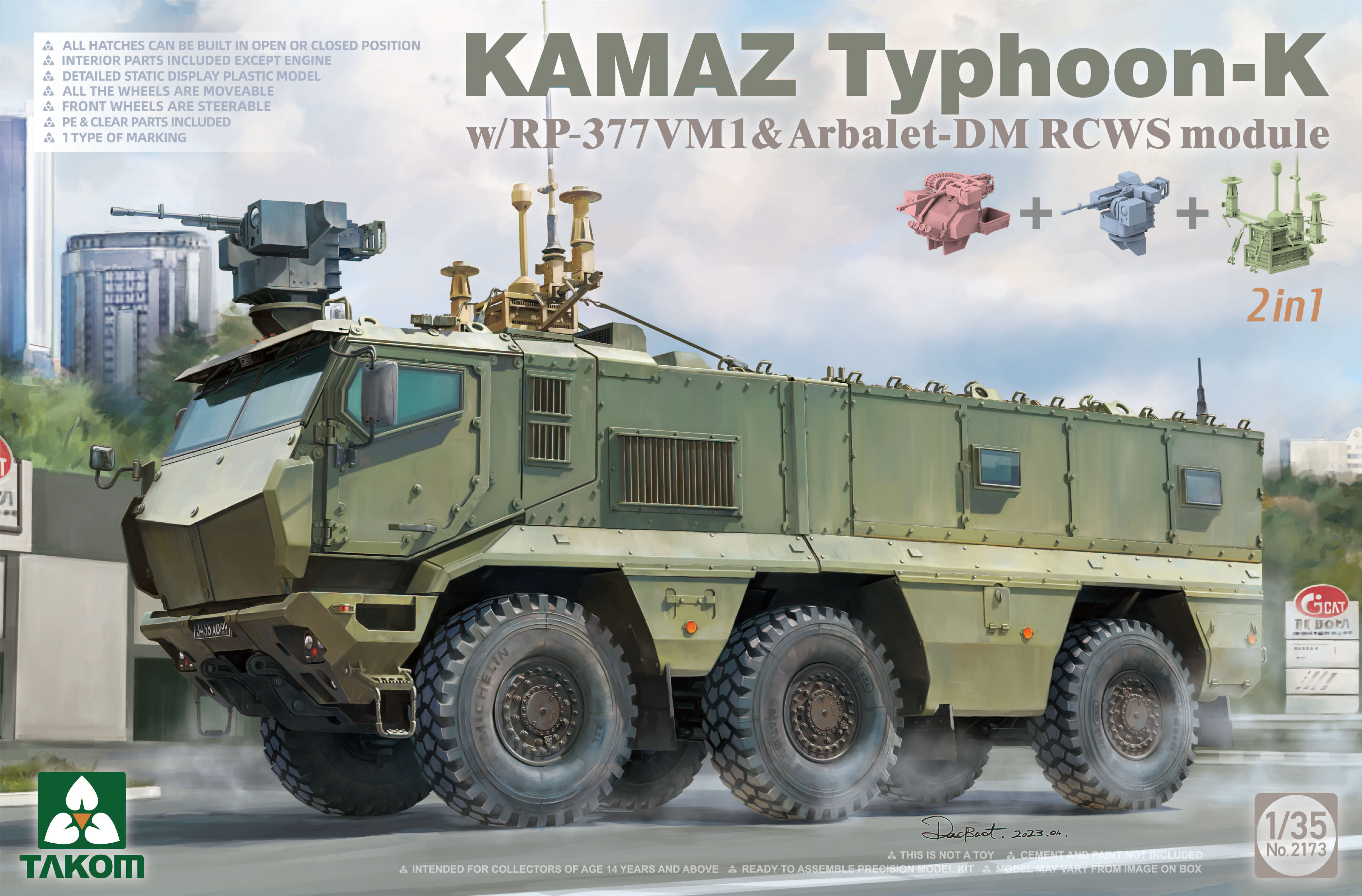 1/35 KAMAZ Typhoon-K w/RP-377VM1&Arbalet-DM RCWS module 2in1