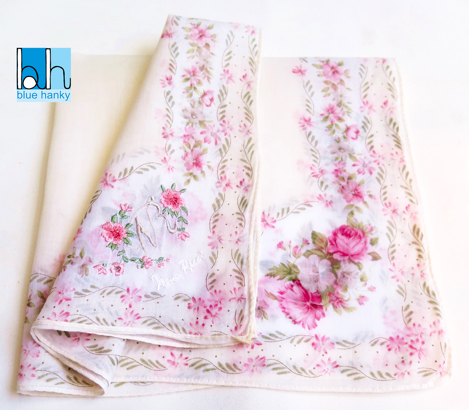 #204 19" ผ้าเช็ดหน้ามือ2 สภาพดี ผ้าเช็ดหน้าผืนใหญ่