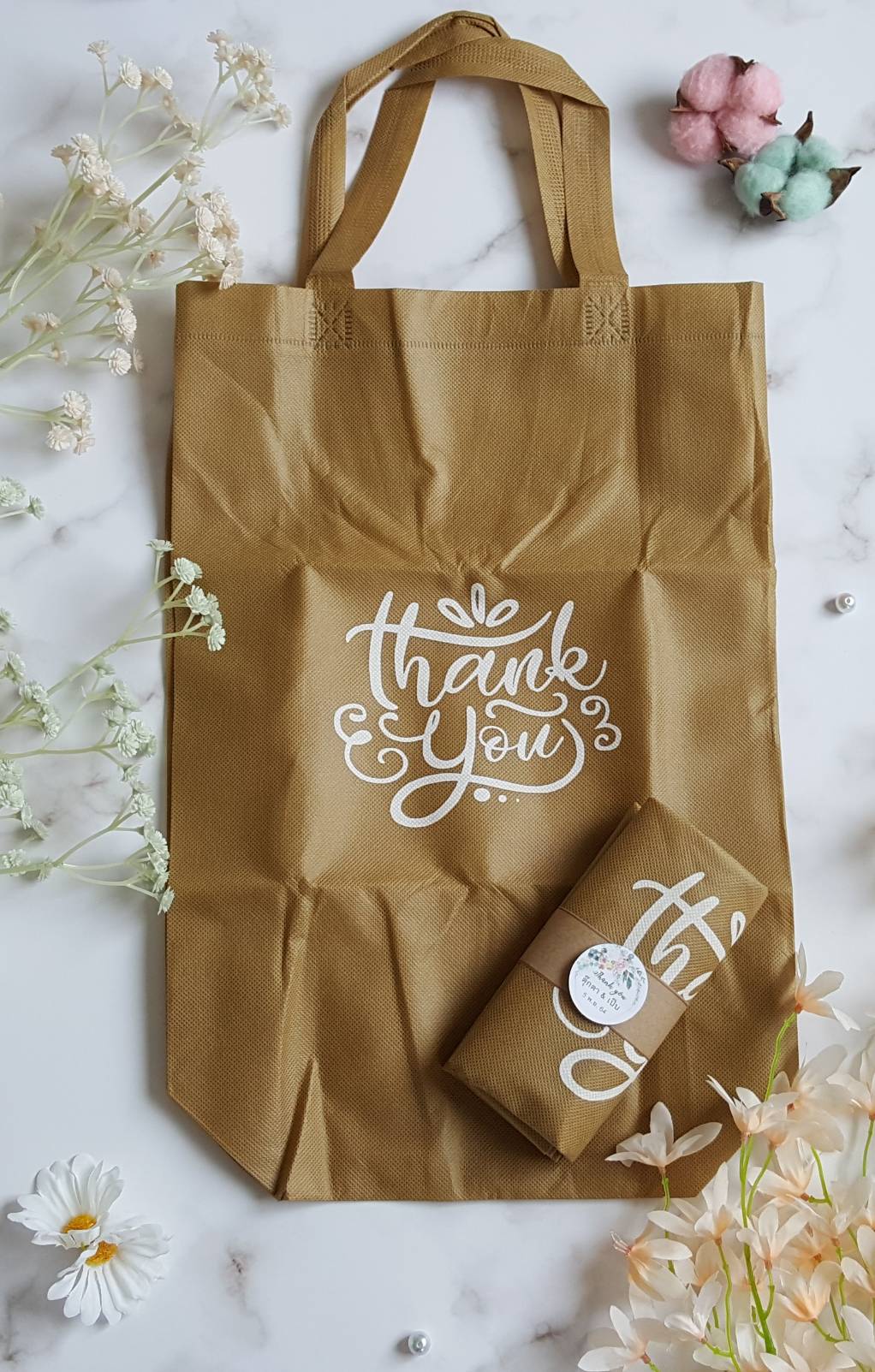 ถุงผ้าสปันบอล Thank you