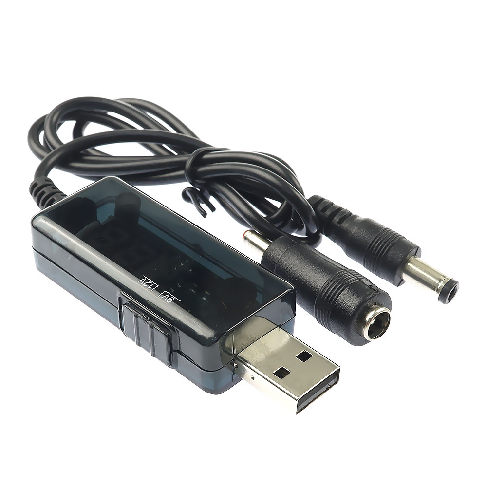 แหล่งจ่ายไฟ USB step up boost เป็น 9V 12V หัว DC Jack 5.5mm 3.5mm