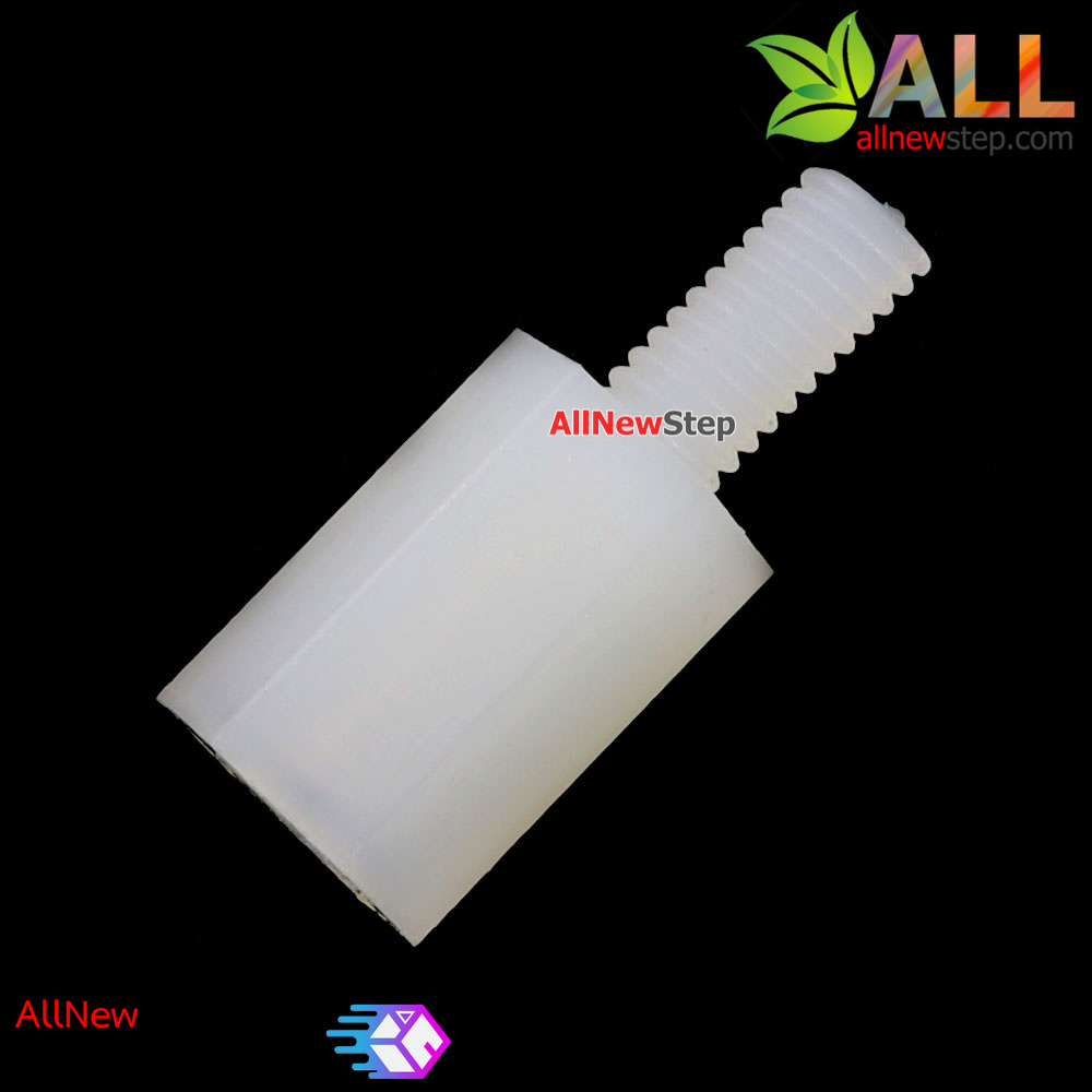 น็อตไนลอน NUT Nylon M3 ขนาด 10+6mm สีขาว จำนวน 1 ชิ้น