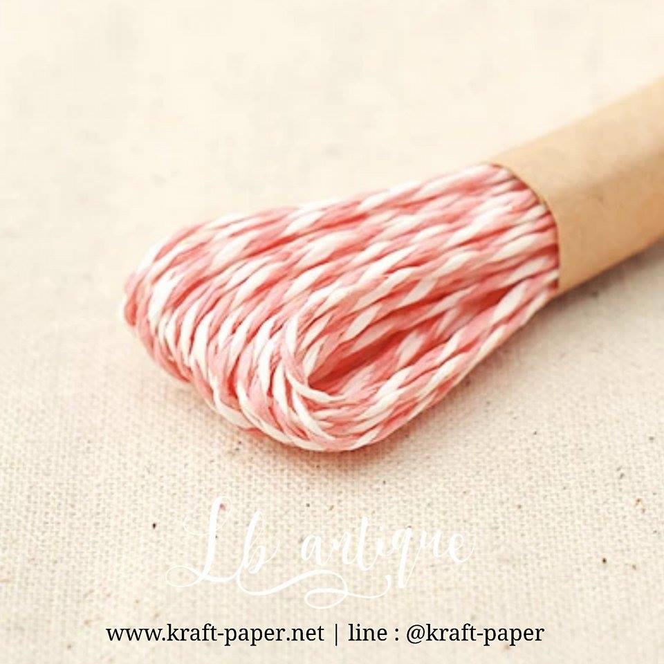 [ขาวพีช] เชือกระดาษ เชือกกระดาษเกลียว เชือกกระดาษสี