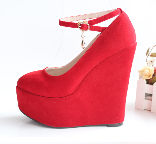 รองเท้าส้นเตารีดส้นสูง 6 นิ้ว ไซต์ 34-43 สีดำ/แดง/เทา/ม่วง