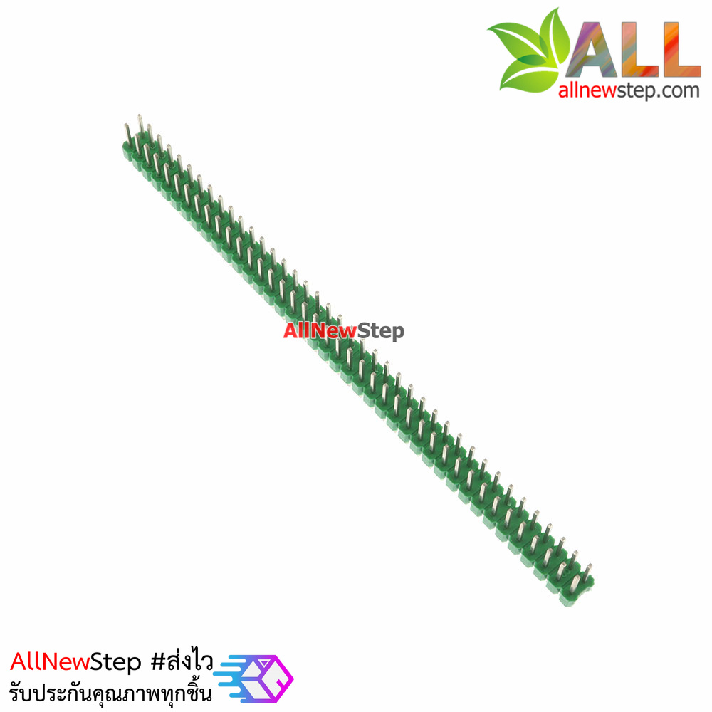 ก้างปลา 2x40 ขา สีเขียว 2.54mm green Single Row Male 2X40 Copper Pin Header Strip