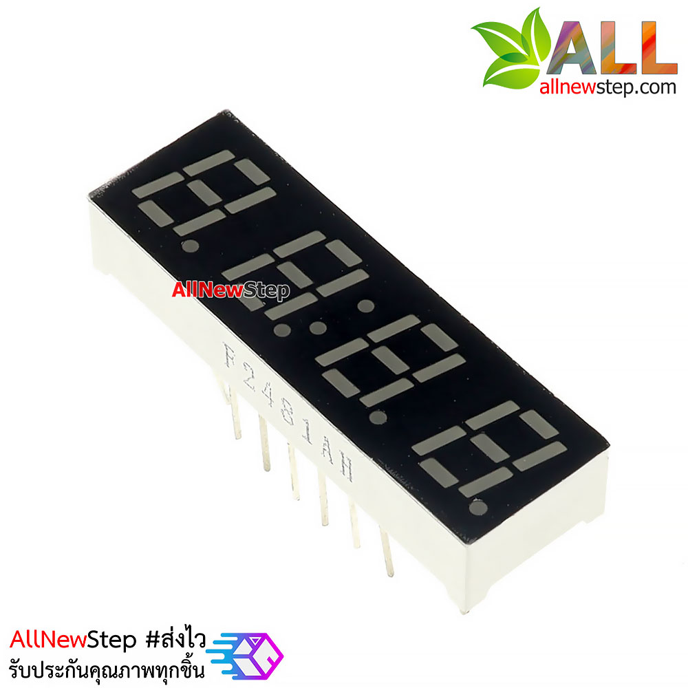 7 Segment 0.28 นิ้ว Common Cathode 4 digit Clock Red ไฟ 7 segment 0.28 4 หลักพร้อมจุดนาฬิกา สีแดงแบบไฟลบร่วมa2481AH