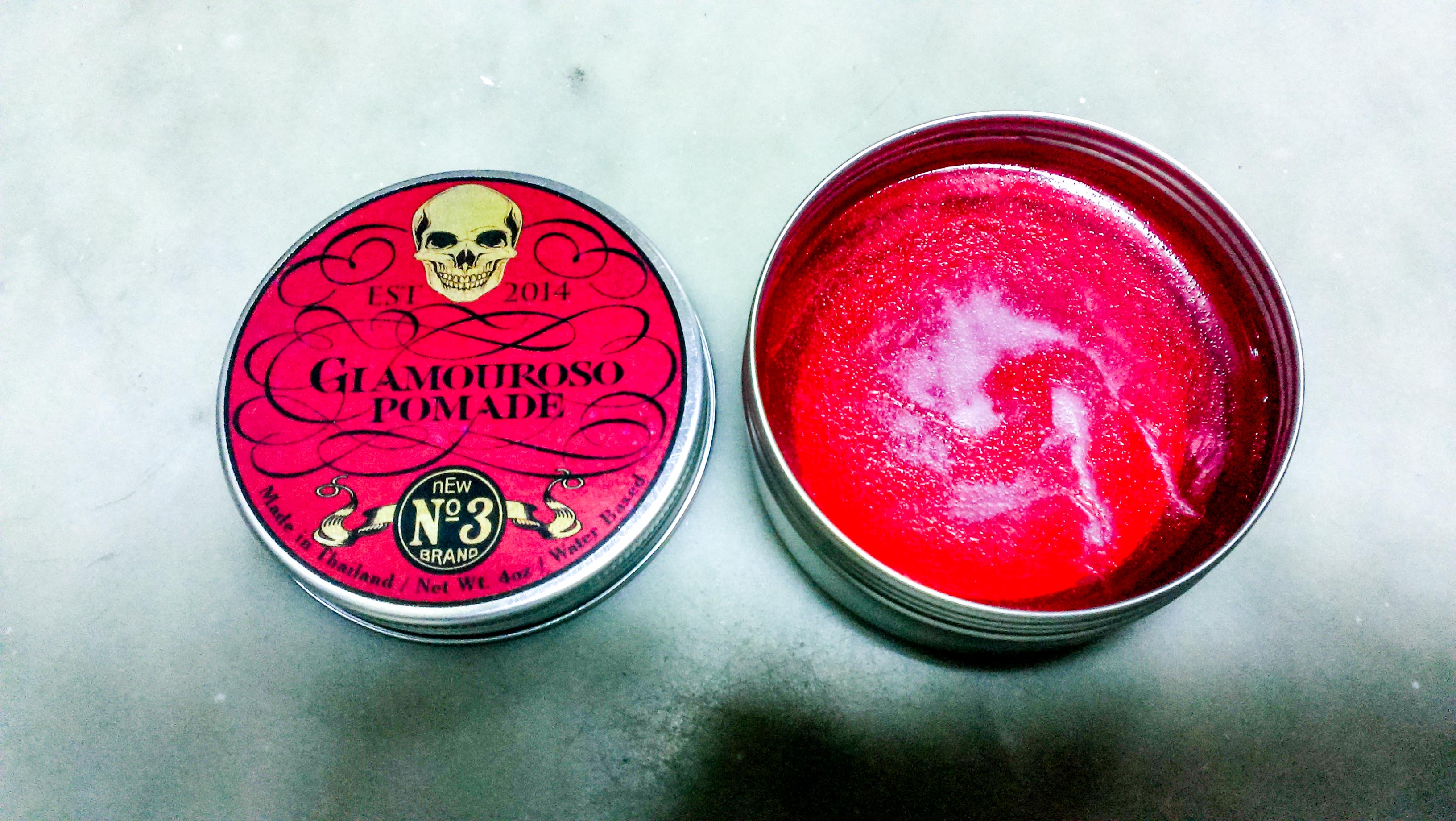 Glamouroso Pomade (Water Based เนื้อแดง กลิ่น ISSEY MIYAKE MEN) ขนาด 4 oz.