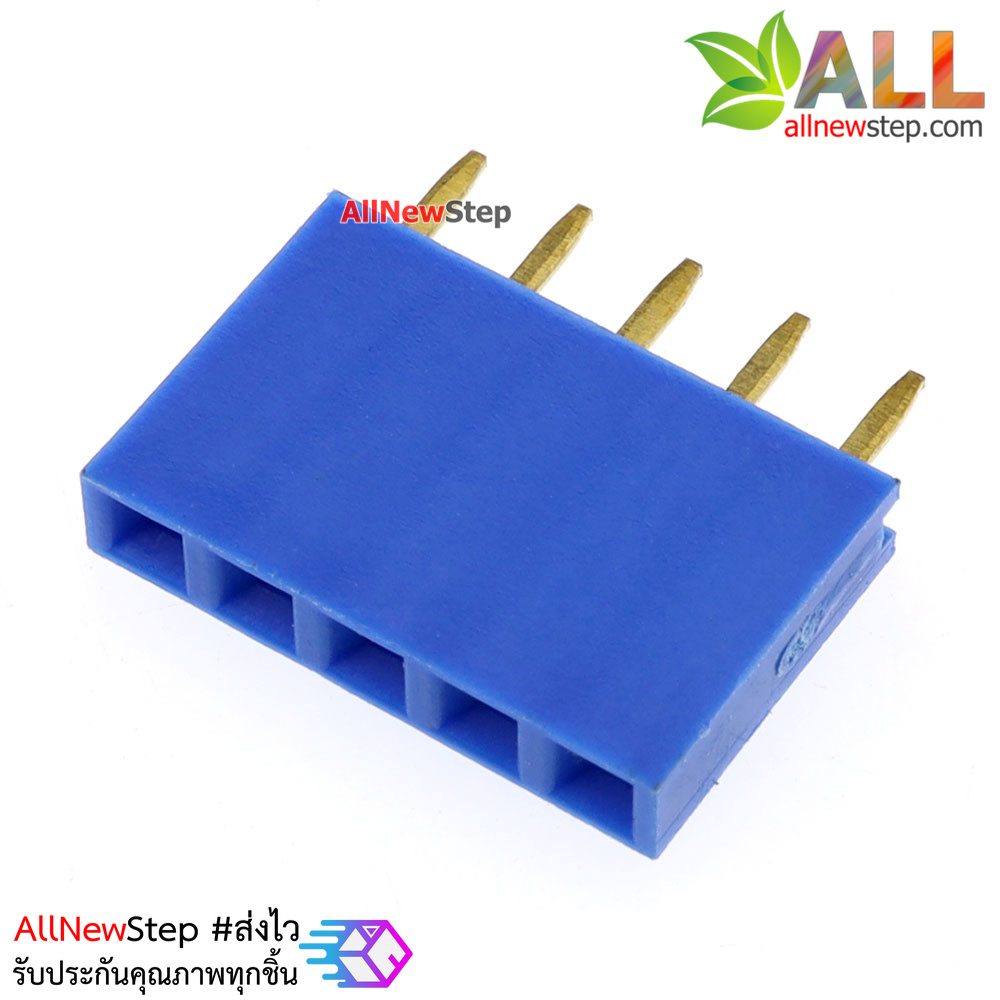Pin header Female Header Single Row 2.54mm 5p Pin1x5 สีน้ำเงิน