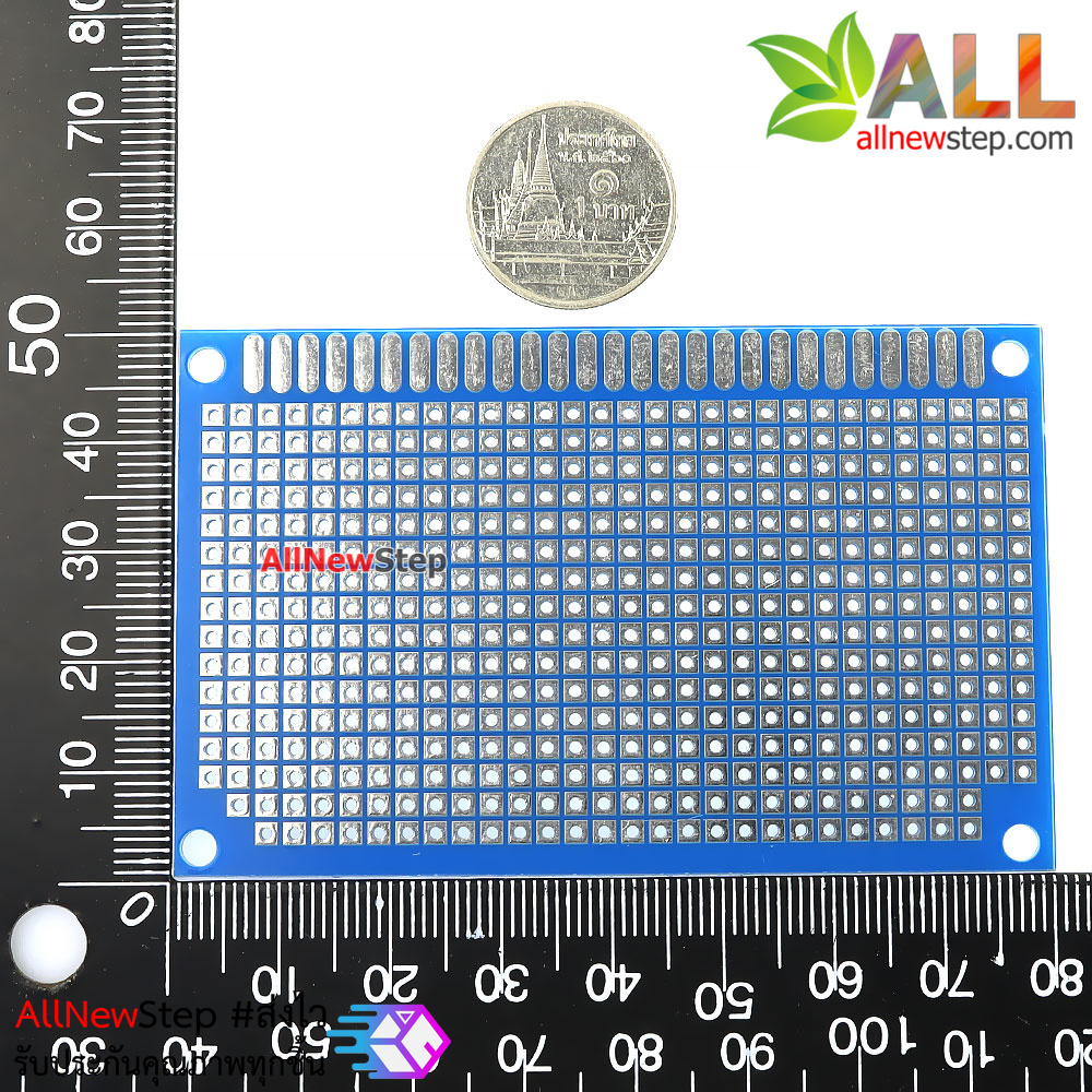 PCB แผ่นปริ้นอเนกประสงค์ pcb ขนาด 5x8cm สีฟ้า