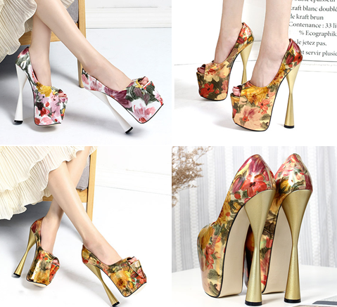รองเท้าส้นสูง ไซต์ 34-43 สีดำ/ขาว