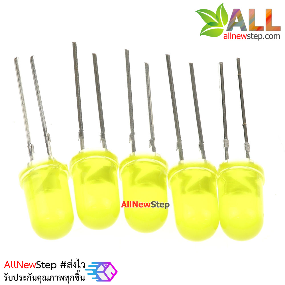 LED ขนาด 5mm สีเหลือง จำนวน 5 ดวง