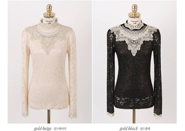 ***หมดค่ะ***เสื้อผ้าลูกไม้สีครีม คอตั้งแต่งลูกไม้สีครีมปักมุก แขนยาว มีซับในสวยเหมือนแบบค่ะ