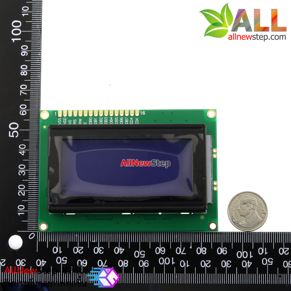 LCD 1604 Module 16x4 จอ LCD 1604 ขนาด 16 ตัวอักษร 4 บรรทัด สีน้ำเงิน 5V พร้อม I2C