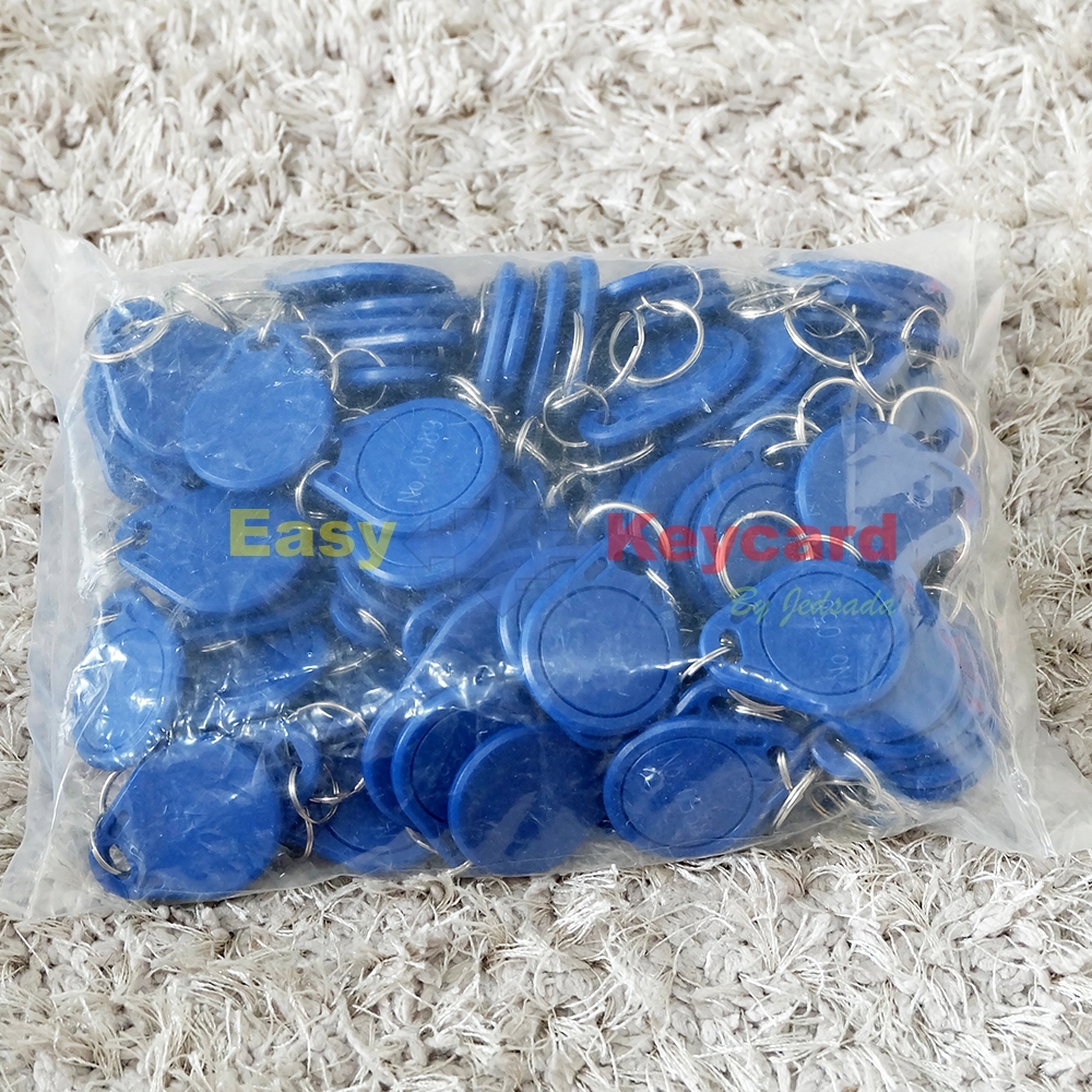 พวงกุญเเจคีย์การ์ดKeytag ชนิด(read&write) (Proximity 125Khz.) เเบบหยดน้ำ สีน้ำเงิน (ใช้สำหรับเครื่อง Copy)