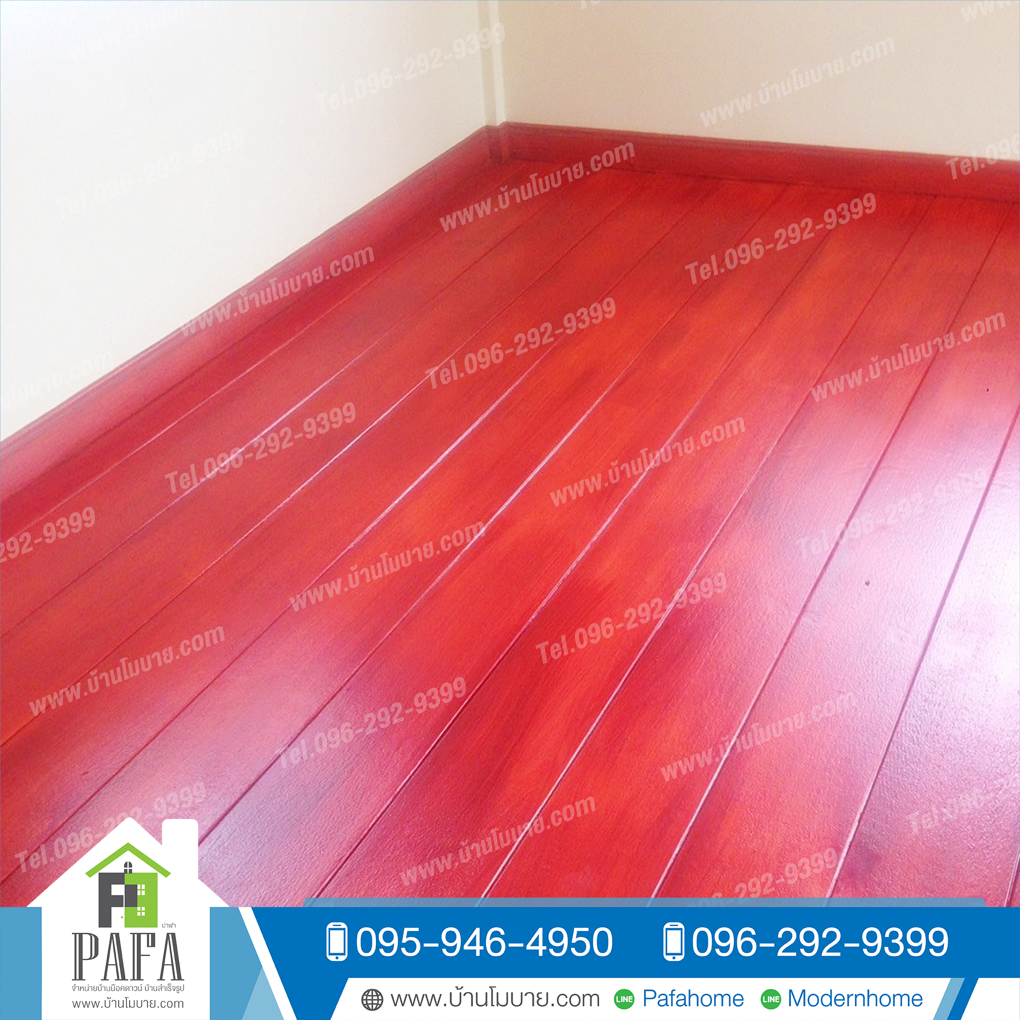 บ้านน็อคดาวน์ขนาด 7*6 เมตร (4ห้องนอน 2ห้องน้ำ 1ห้องรับเเขก 1ห้องครัว)