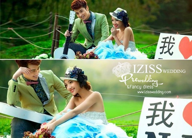 **พร้อมส่ง** PW083 ชุดถ่ายพรีเว็ดดิ้ง (pre wedding dress) ชุดแฟนตาซีชายหญิง "ธีมสีฟ้า"