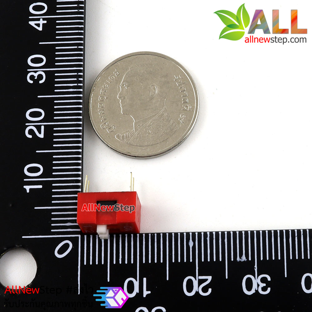 DIP switch DIP 2.54mm สวิตช์แบบ DIP ระยะห่างระหว่างขา 2.54mm ขนาด 2 ช่อง