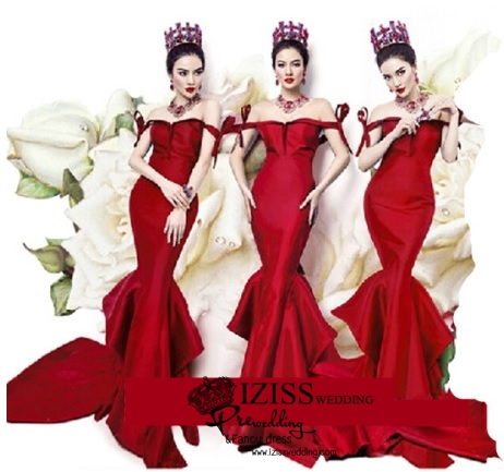 PW327 - **พร้อมส่งชุดผญ.ค่ะ** ชุดคู่ถ่ายพรีเวดดิ้ง (prewedding dress) & ชุดแต่งงานแฟนซี (Fancy wedding dress)ชายหญิง "ธีมชุดเจ้าสาวสีแดง"