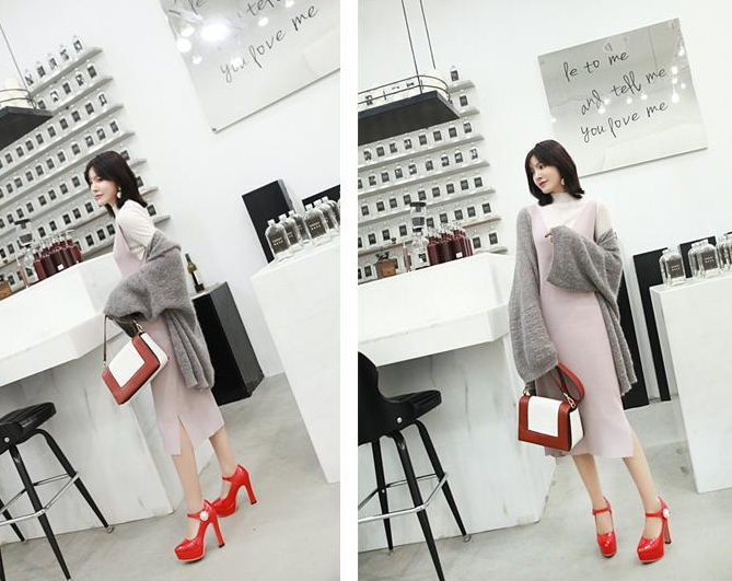 รองเท้าคัดชูสีขาว/แดง/ดำ ไซต์ 34-43
