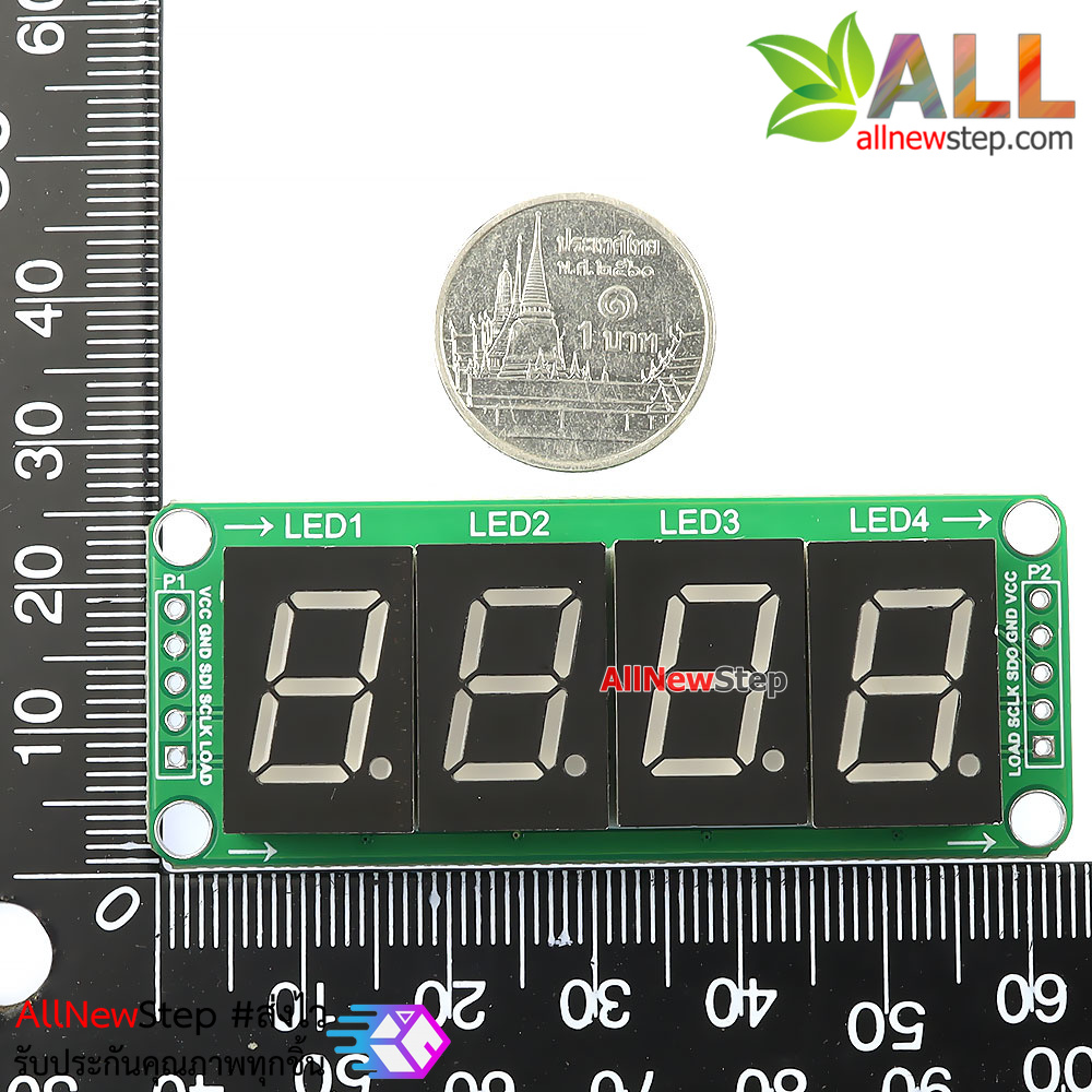 โมดูลแสดงผล 0.5 นิ้ว 4 หลักสีแดง ไดรเวอร์ 74HC595 Digital Tube Display Module