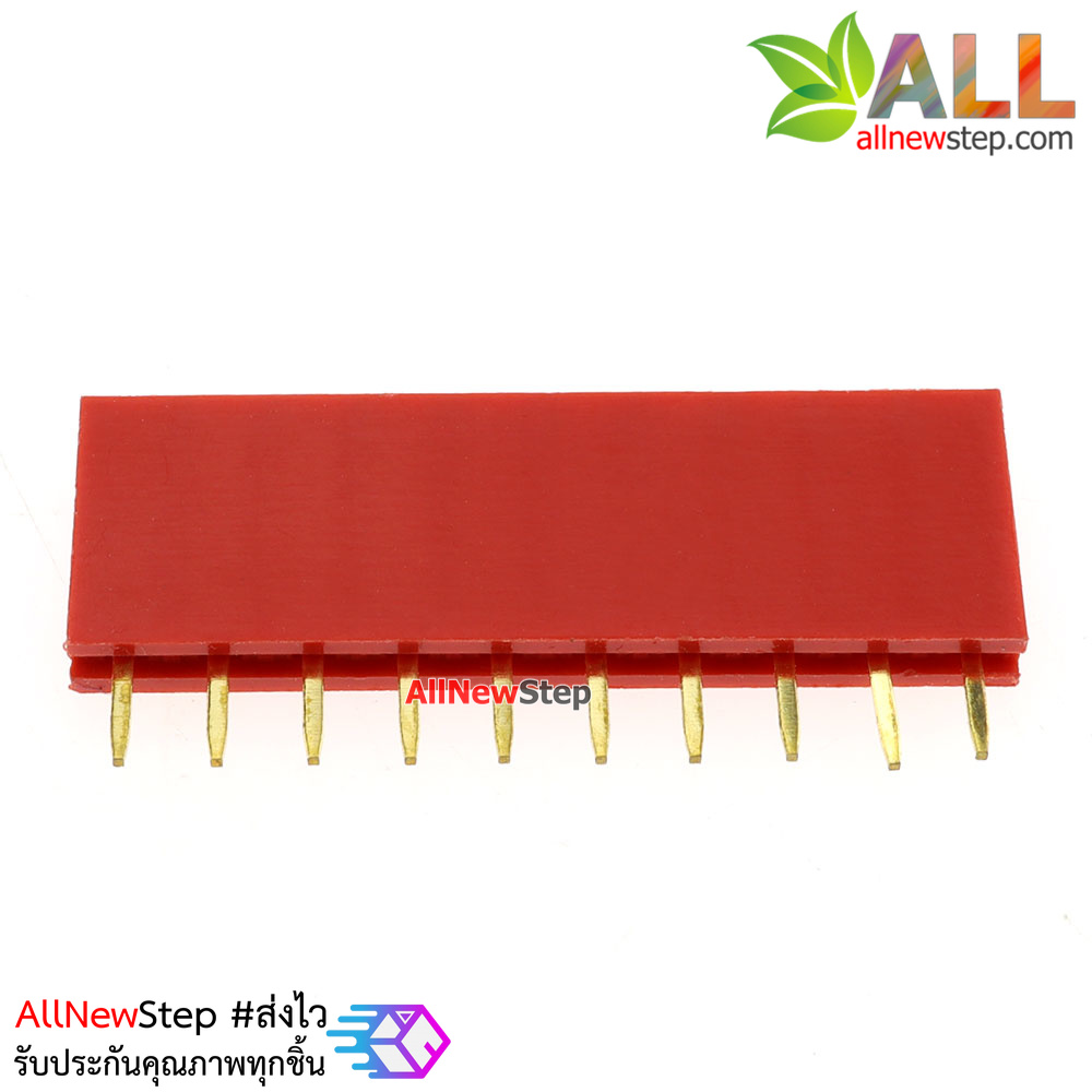 Pin header Female Header Single Row 2.54mm 10p Pin1x10 สีแดง