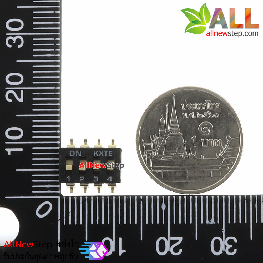 2.54mm dip switch dial switch KM-02 dip 4pin สวิตช์เลื่อนแบบ smd 4 ช่อง