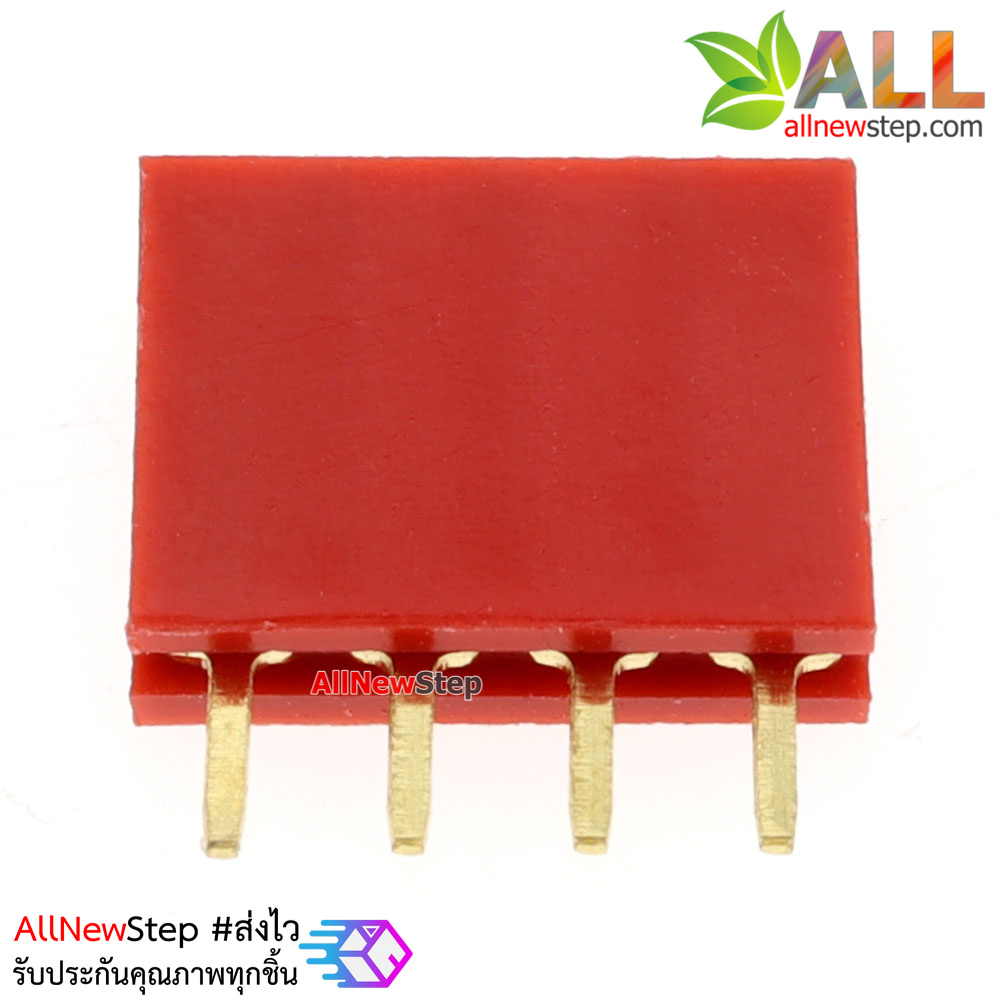 Pin header Female Header Single Row 2.54mm 4p Pin1x4 สีแดง