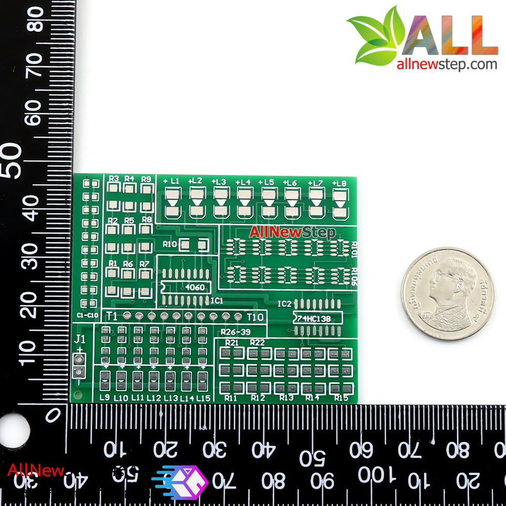 ชุดคิทฝึกบัดกรีอุปกรณ์แบบ SMD 15-way lantern controller kit 1801 SMD component welding practice kit