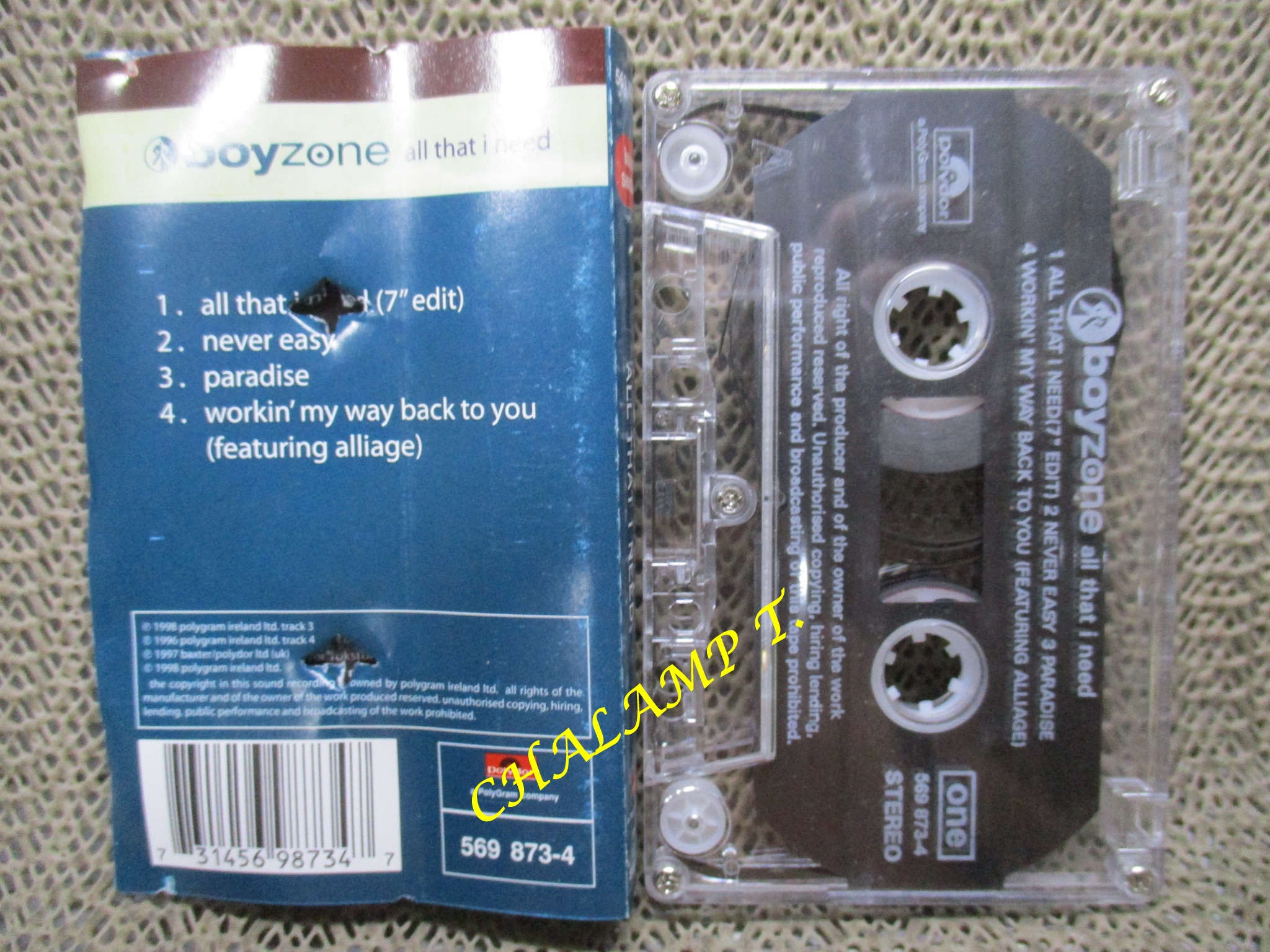 เทปเพลงสากล Boyzone - All That I Need
