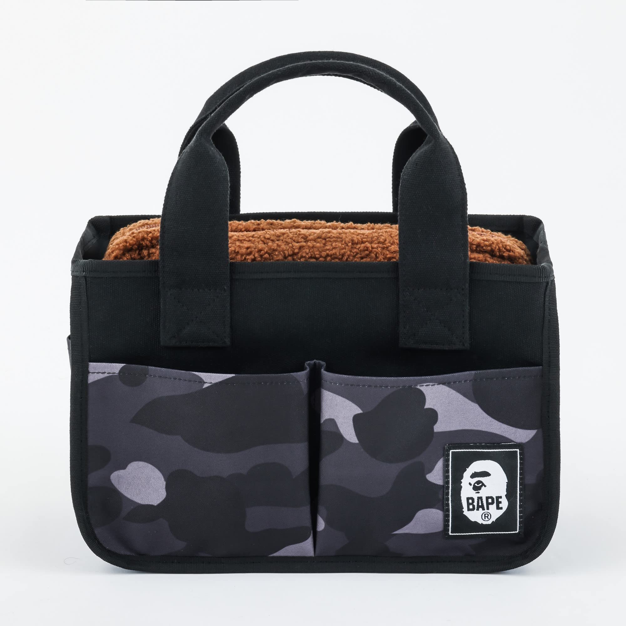 💛พร้อมส่ง BAPE KIDS by a bathing ape 2023 SPRING/SUMMER COLLECTION CAMO กระเป๋าถือ ลายพรางสีดำ ชุด 2 ชิ้น