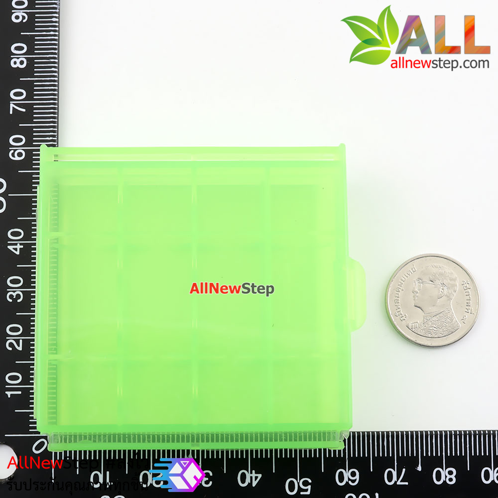 กล่องใส่ถ่าน AA 4 ก้อน battery storage box สีเขียว