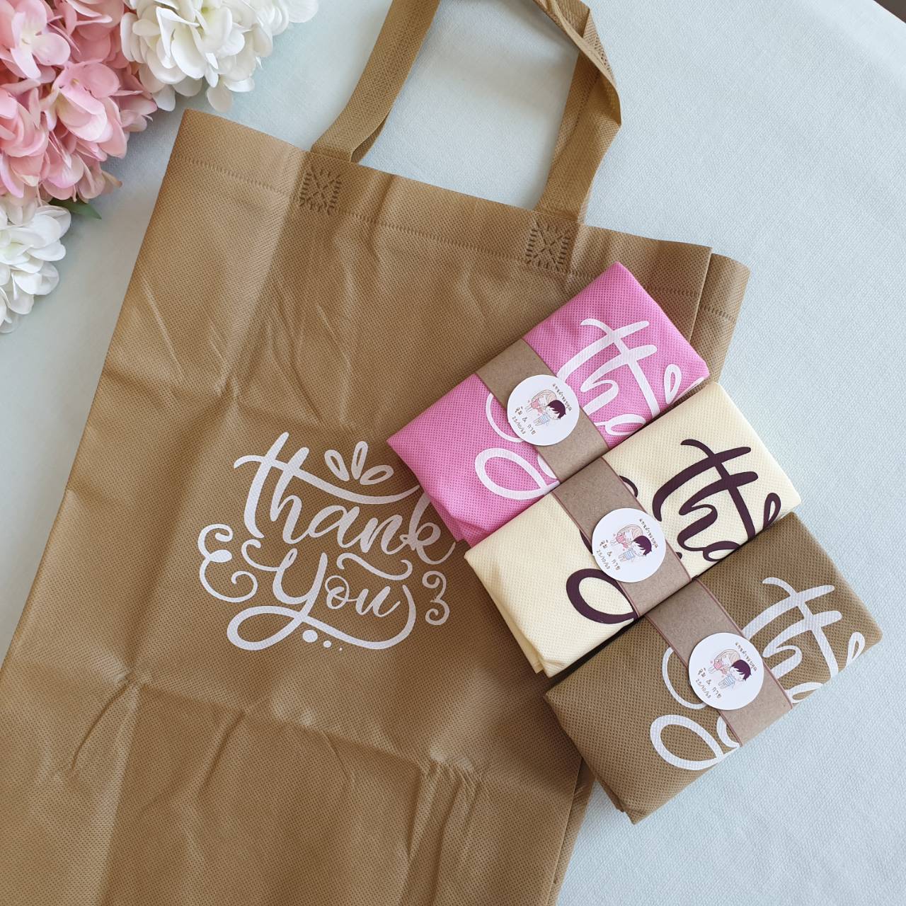 ถุงผ้าสปันบอล Thank you