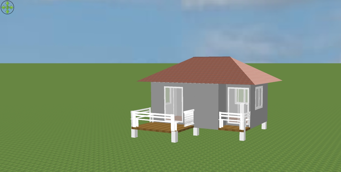 บ้านน็อคดาวน์ ขนาด 4*6 เมตร และมีครัวต่อด้านข้าง ขนาด 3*2 เมตร