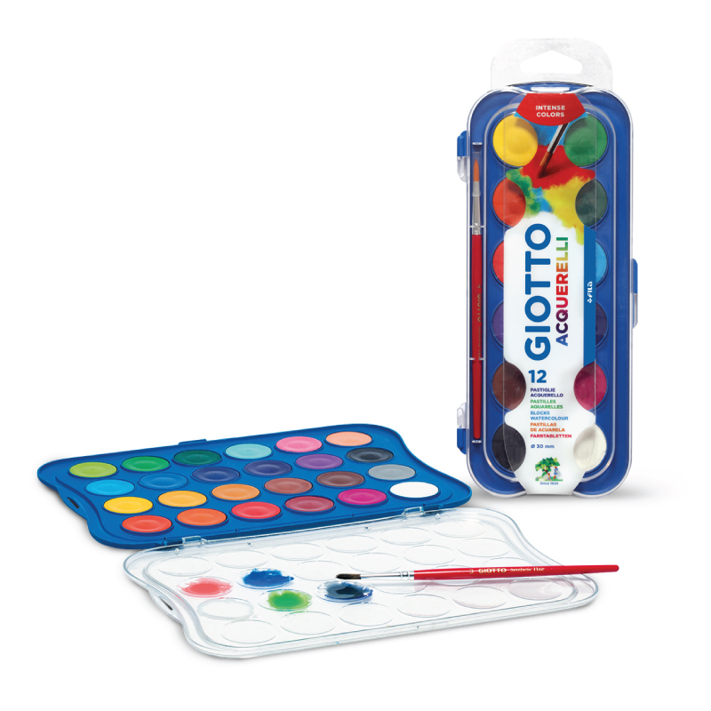 สีน้ำก้อน 12 สี GIOTTO Acquerelli Water Colors Cake