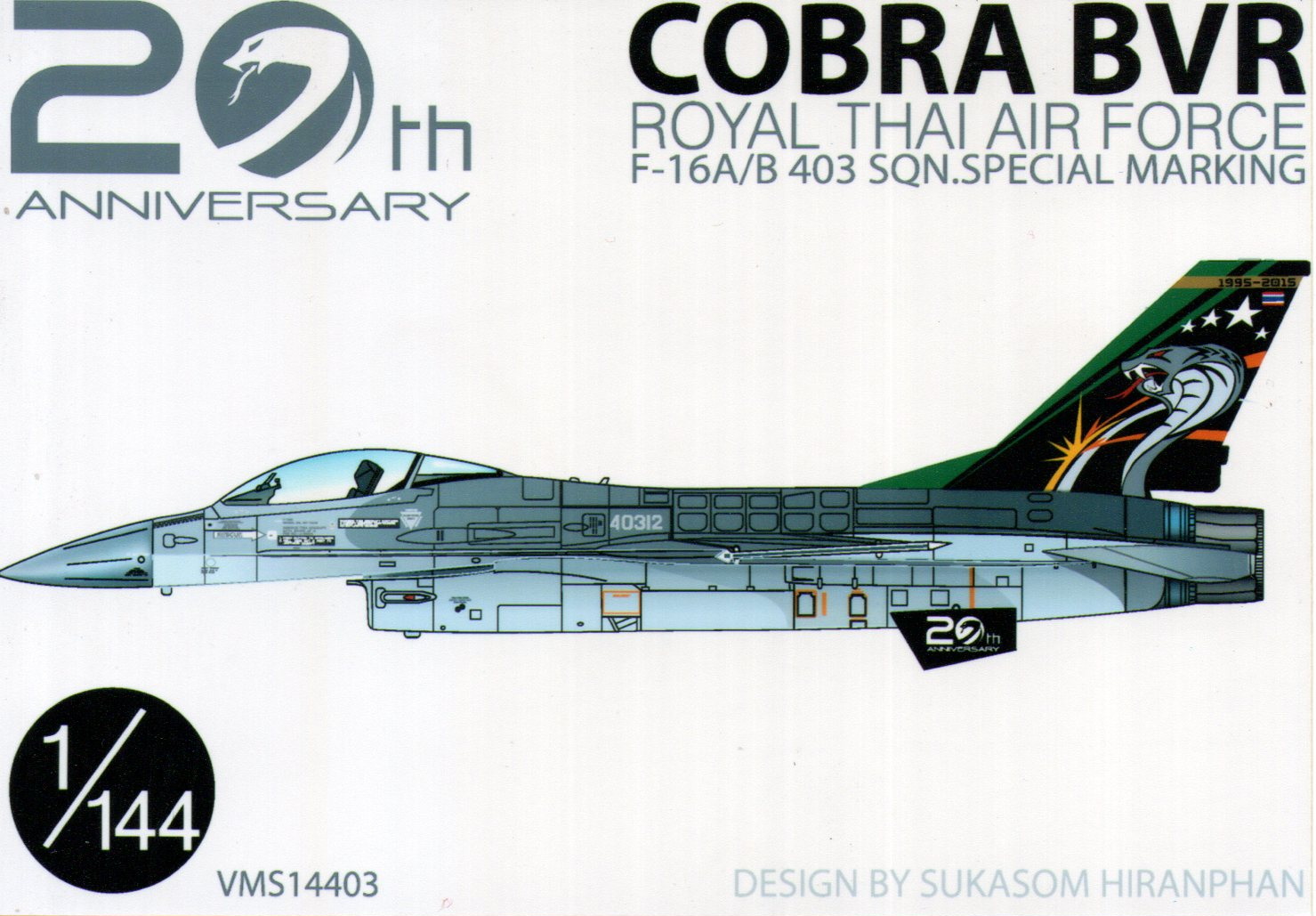 DECAL 1/144 F-16 A/B RTAF COBRA BVR