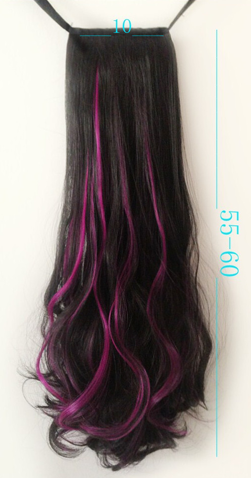 K310 หางม้า เเบบผูก ไฮไลท์ชมพูเข้ม ทรงผมสวยดูเป็นธรรมชาติคะ