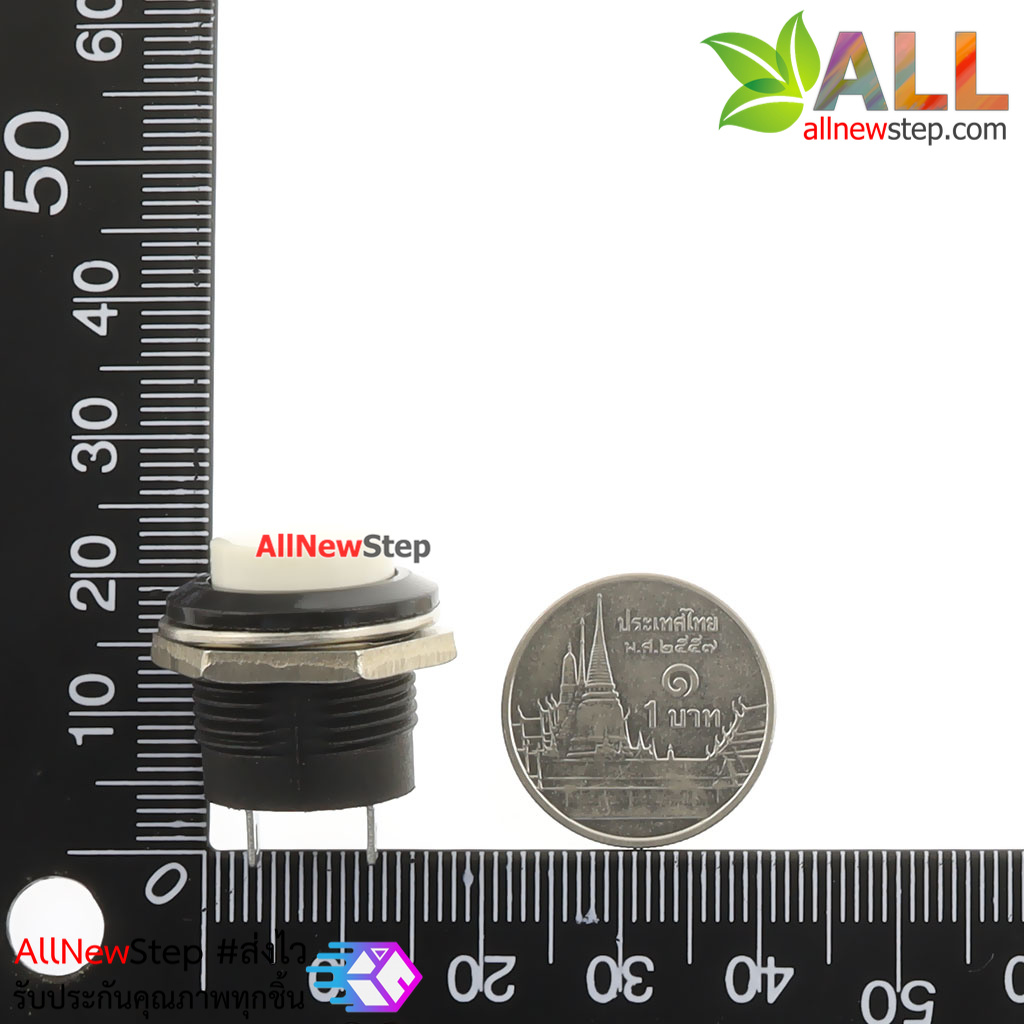 สวิตช์กดติดปล่อยดับ รีเซตสวิตช์ R13-507 250V 3A ขนาด 16MM สีขาว