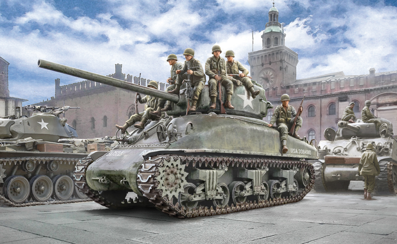 1/35 M4A1 SHERMAN with U.S. infantry