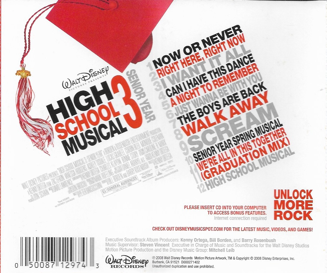 Used CD,High School Musical 3 Senior Year (Walt Disney)(Various Artists)(Soundtrack)(OST.)(2008)