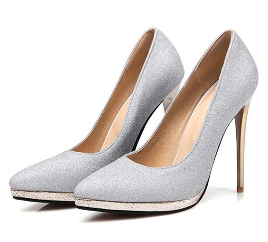 รองเท้าส้นสูงคัทชูทรงสวย ไซต์ 34-45 สีเงิน/ทอง/ม่วง
