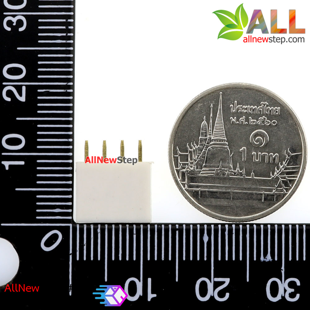 Pin header Female Header Single Row 2.54mm 4p Pin1x4 สีขาว