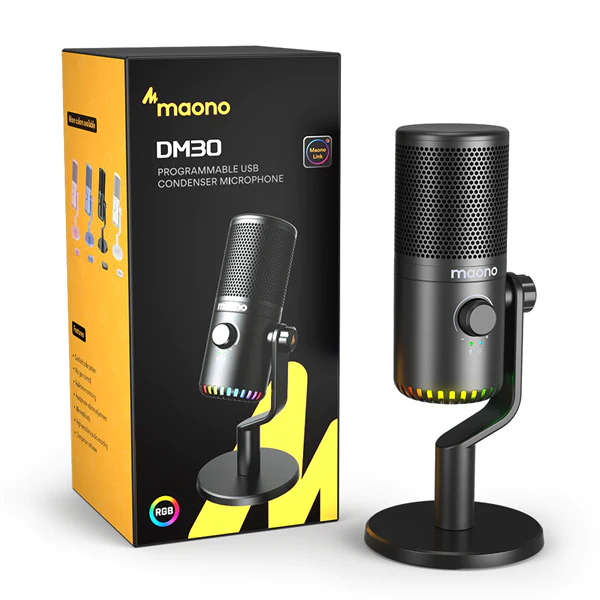 Maono - DM30 USB RGB microphone (Black/ White)