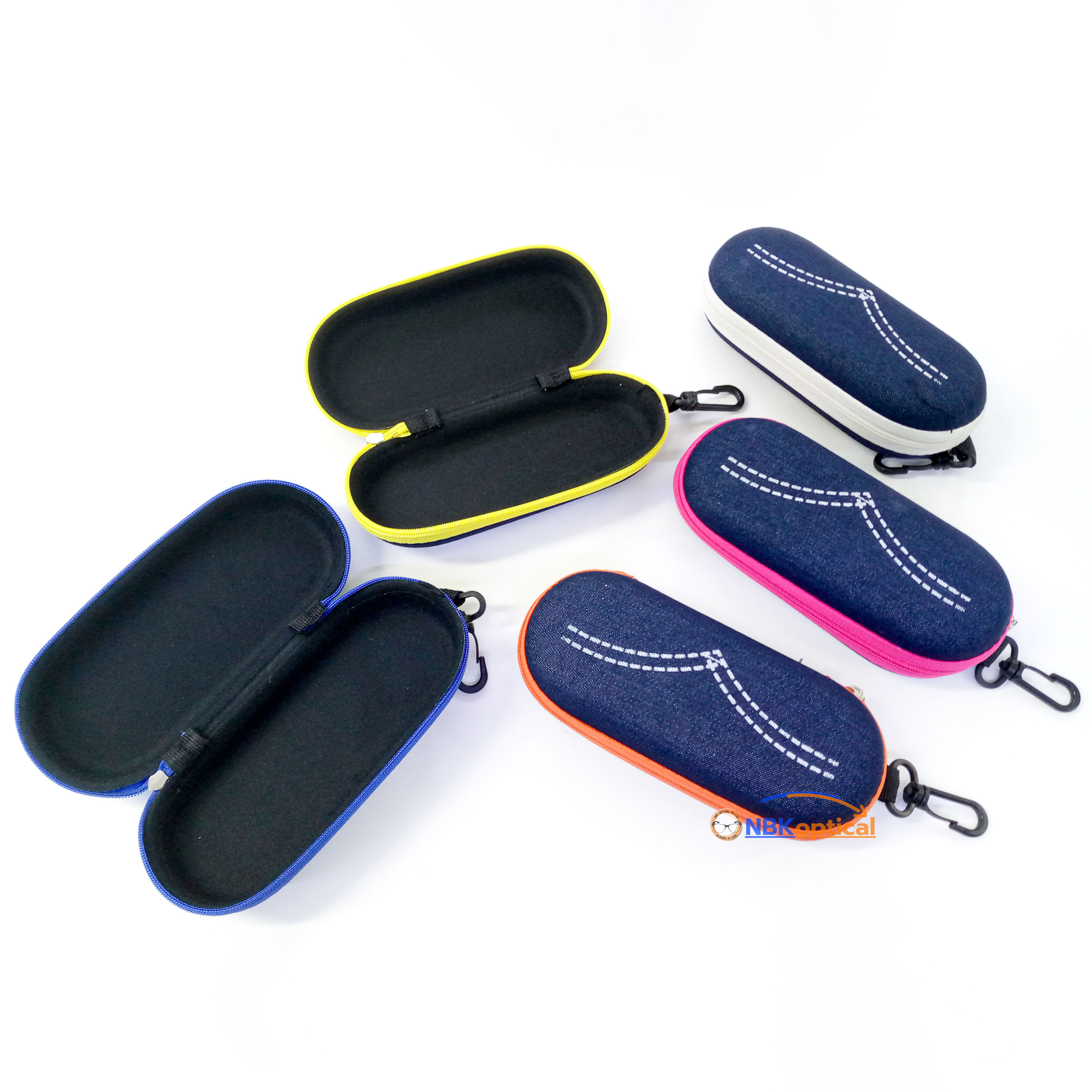 กล่องแว่นตาซิปยีนส์คละสี(แพ็ค10ใบ)