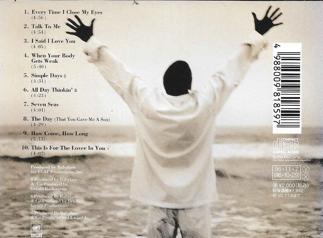 Used CD,Babyface - The Day (A)(1996)(Japan)