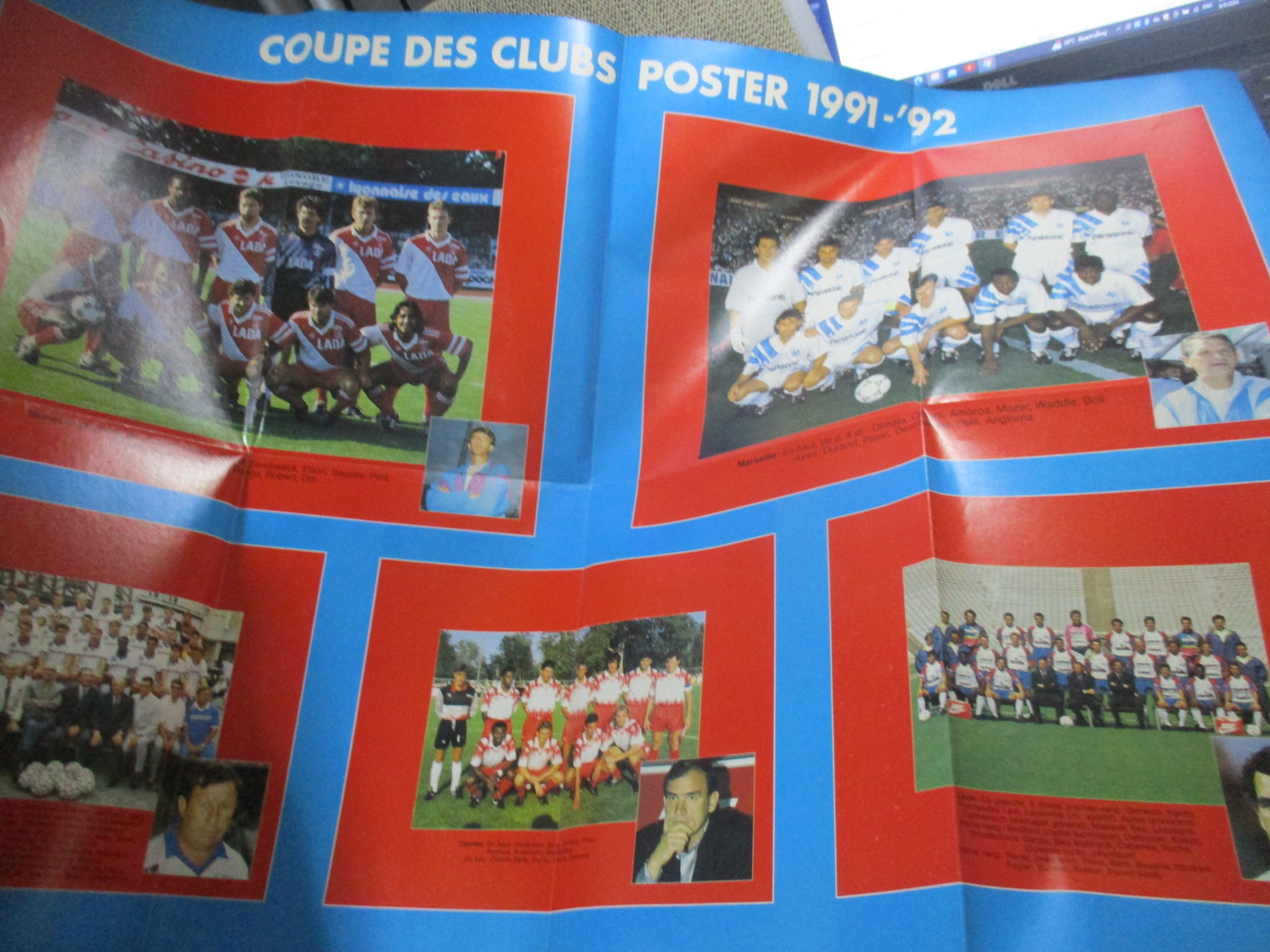 SUPER POSTER / COUPES D EUROPE 1991-92 มีโปสเตอร์ขนาดใหญ่ของทีมฟุตบอลฝรั่งเศสในถ้วยยุไรป ปี1991-92 ---สตาร์ซอคเกอร์