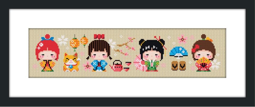 Soda ชุดปัก KOKESHI Japanese Traditional Doll