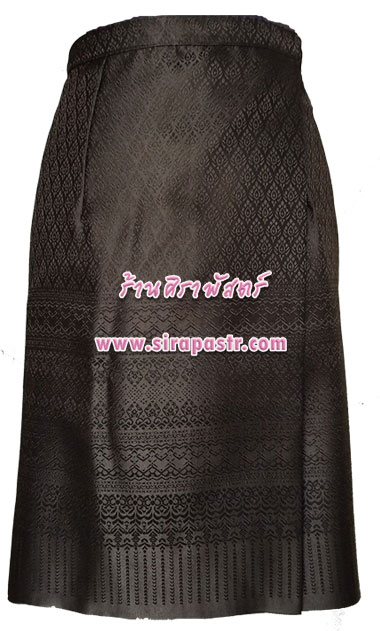 ผ้าถุงป้ายข้าง-สั้น สีดำ (เอวใส่ได้ถึง 32 นิ้ว) *รายละเอียดตามหน้าสินค้า